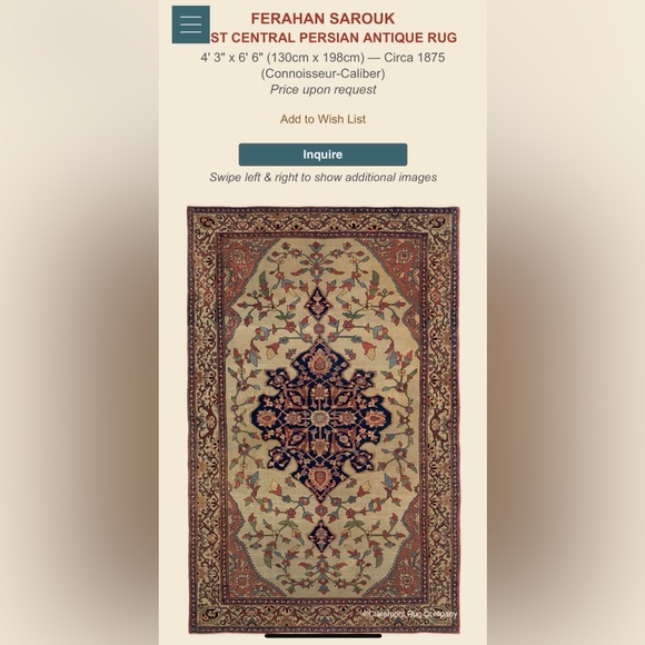 A rare late 1800’s West Persian Farahan Sarouk Rug - Picture 16 of 16